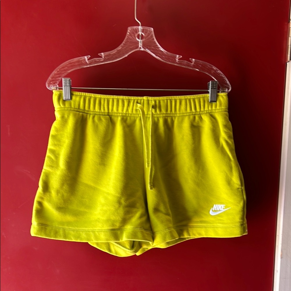 Nike Lime Green Athletic Shorts Elastic Waistband